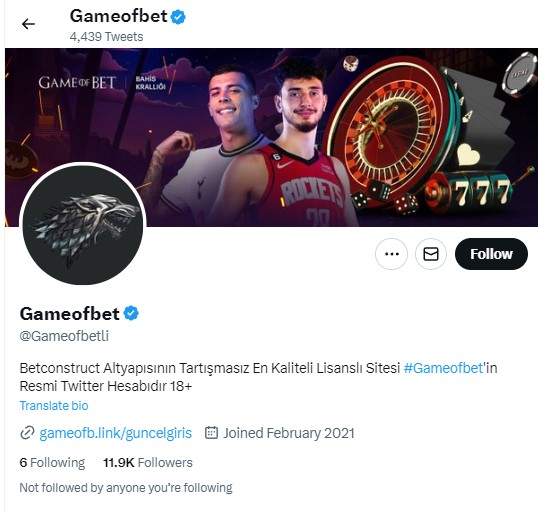 Gameofbet Twitter