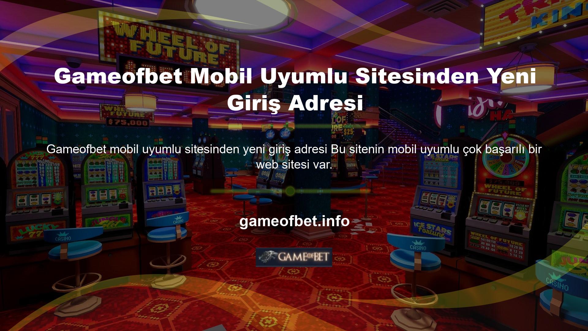 Mobil uyumlu Gameofbet sitesinin yeni giriş adresini kullanarak üyeler bu siteden faydalanabilmektedir