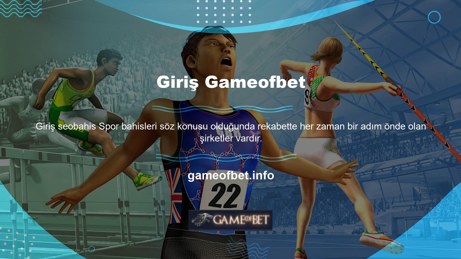 Gameofbet faaliyet göstermektedir ve çevrimiçi spor bahisleri endüstrisinde öncüdür