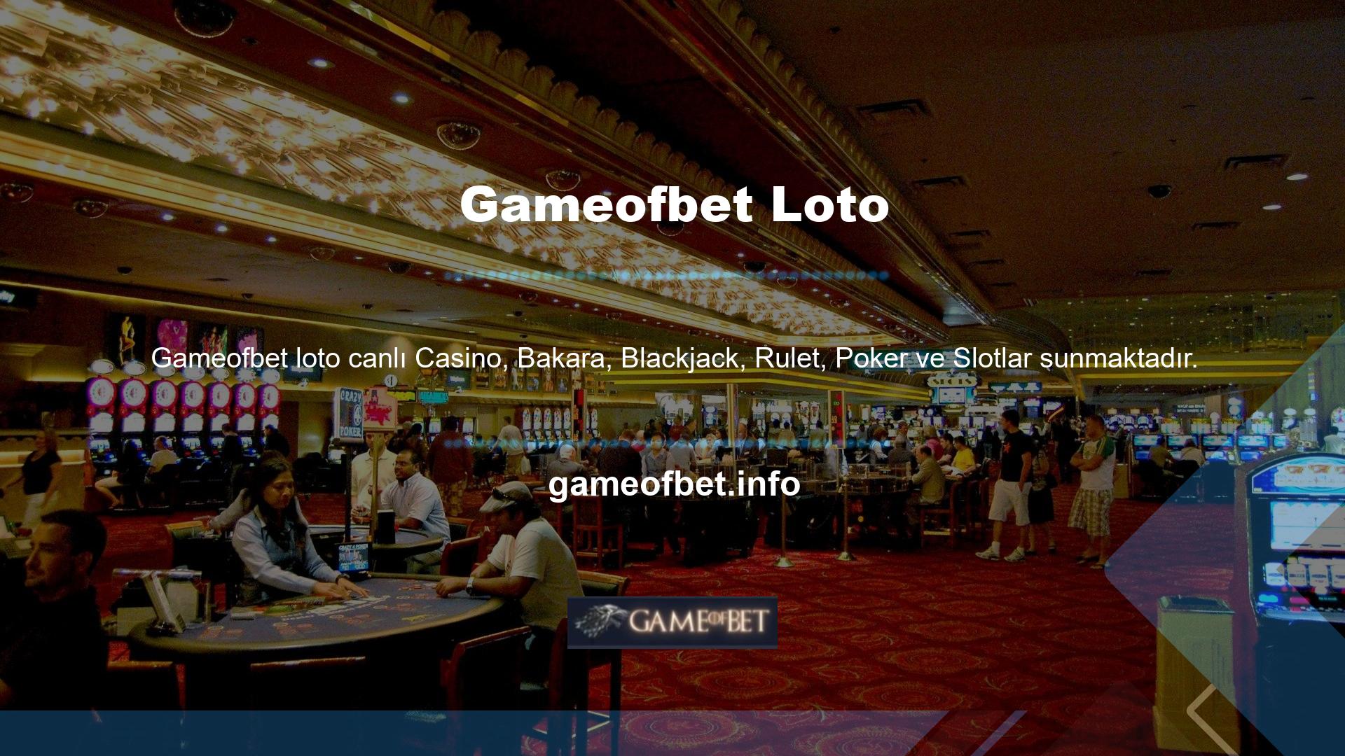 Ayrıca Gameofbet canlı poker seçeneği de bulunmaktadır