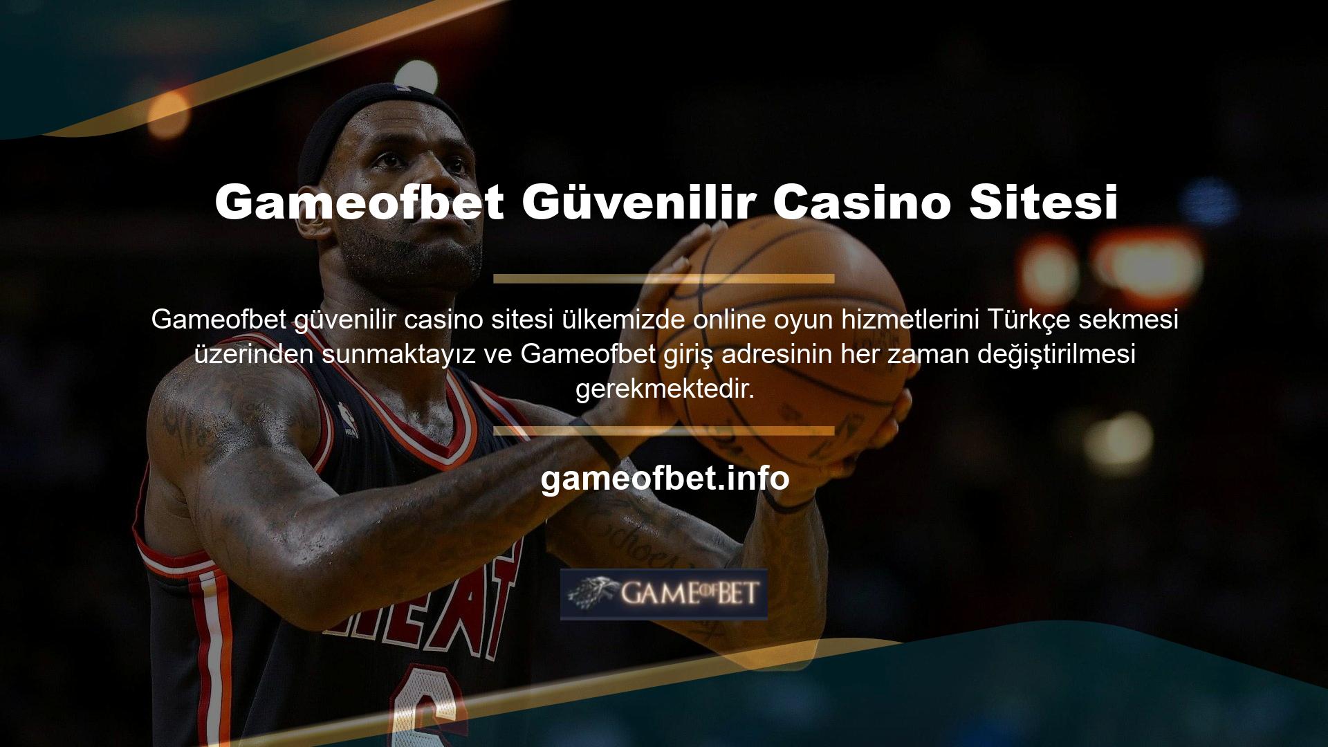 Gameofbet kullanıcıları yeni giriş adresleri hakkında bilgi almak için siteyi ziyaret edebilirler