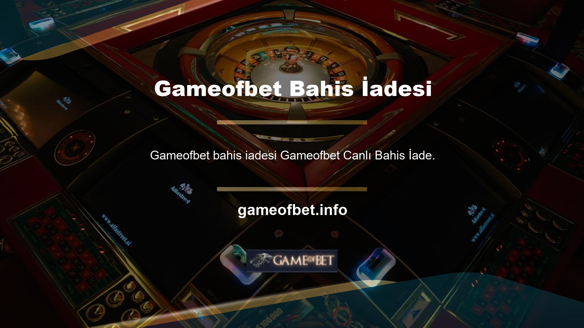 Gameofbet Canlı Bahis Getirileri Oluşturma Gerçekliği Yaptığınızda Ücret, EFT veya Para Partisi Ücreti, İşlem Ücreti veya Hizmet Ücreti gibi herhangi bir kesinti verdiniz