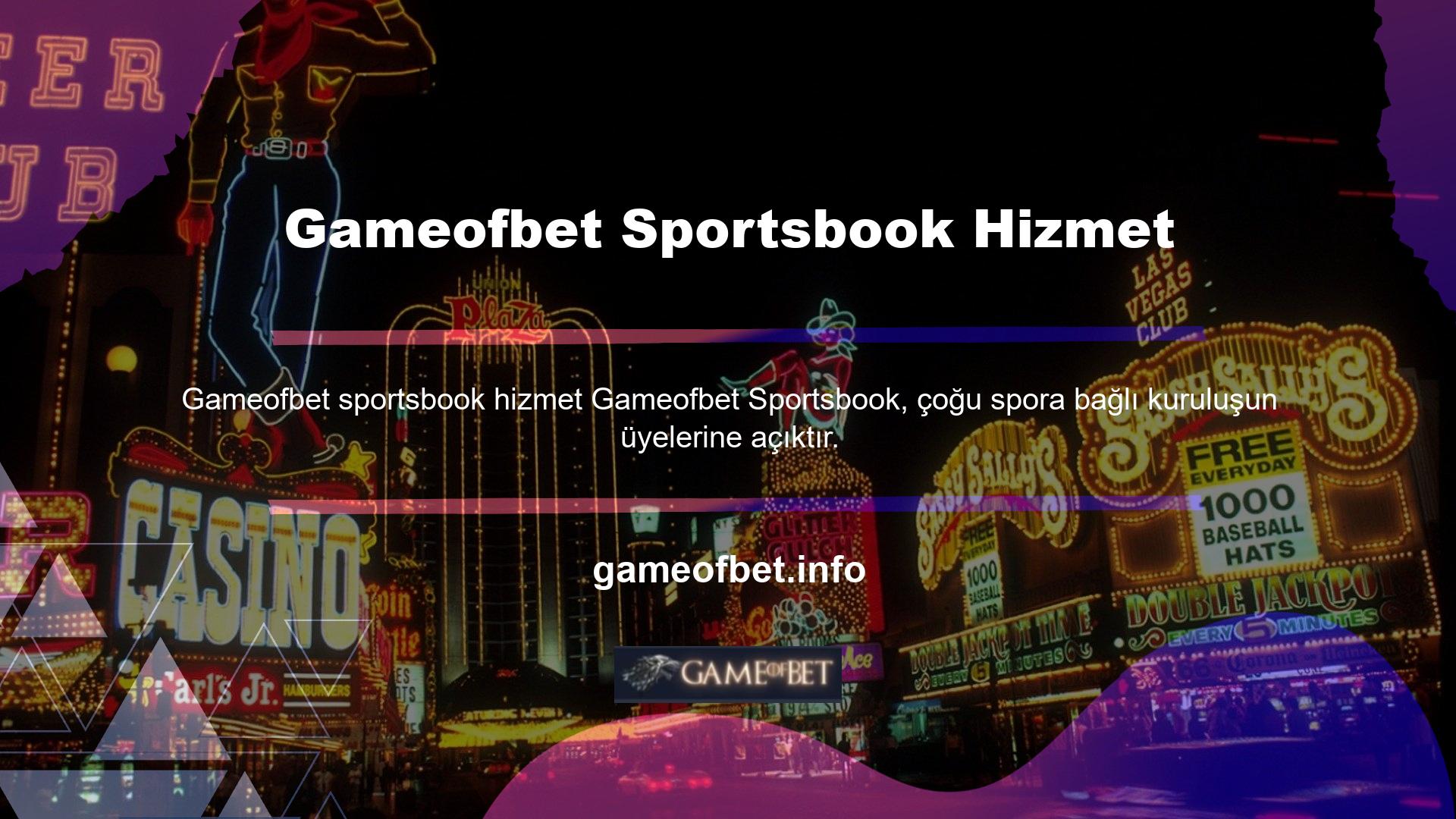 Gameofbet web sitesinde her gün ve uzun süre spor bahisleri oynayabilirsiniz